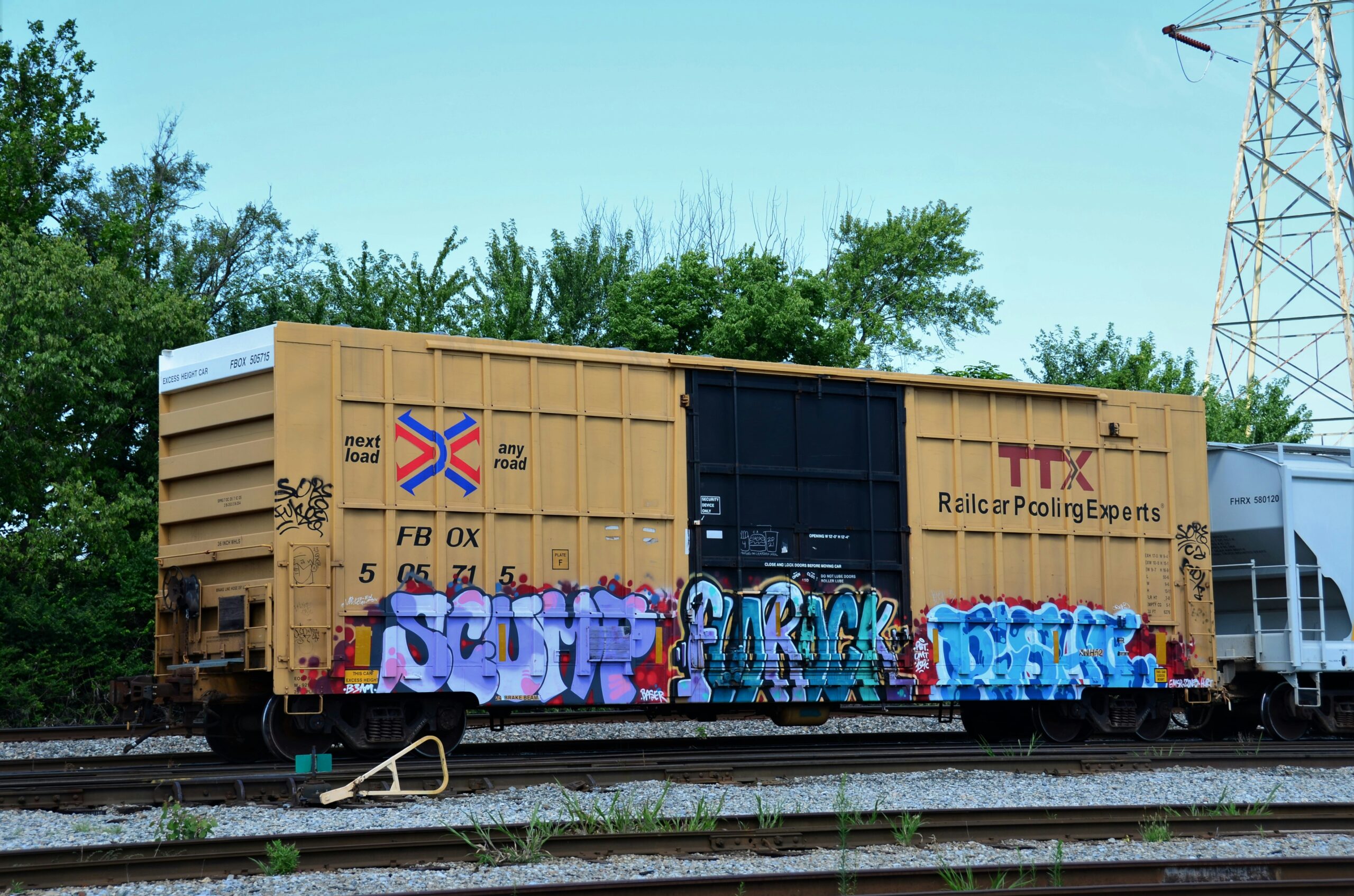 a train with graffiti on it