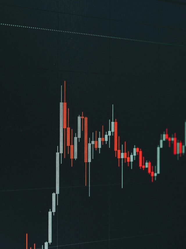 Stock market chart showing upward trend.