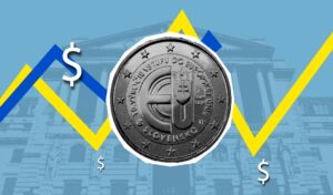 Stock Trumala | Stock Market insights | Financial Education Illustration revealing economic concept of growth and decline of euro and dollar currencies against facade of historic building